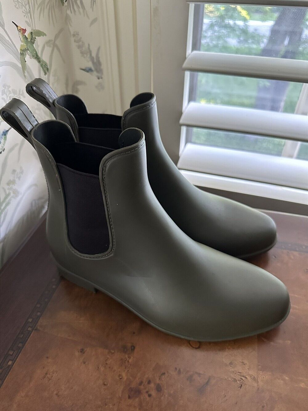 Women's Chelsea Rain Boots Green - A New Day - SIZE 7